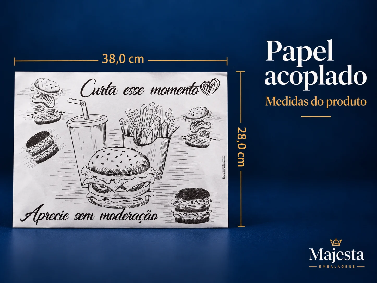 Papel Acoplado para Lanches ou Hambúrguer