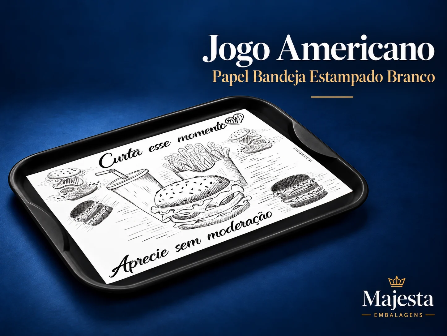 Jogo Americano Papel Bandeja Branco